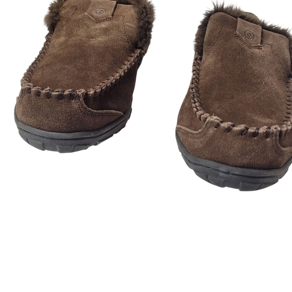 Clarks Venetian Brown Leather Moccasins Slippers Slip Ons Size 9 - Picture 5 of 7